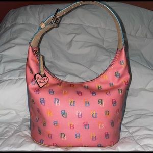 Dooney & Burke pink monogram bucket bag